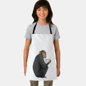 Affe als Nerd mit Buch Schürze (Insitu)