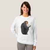 Affe als Nerd mit Buch T-Shirt (Vorne ganz)