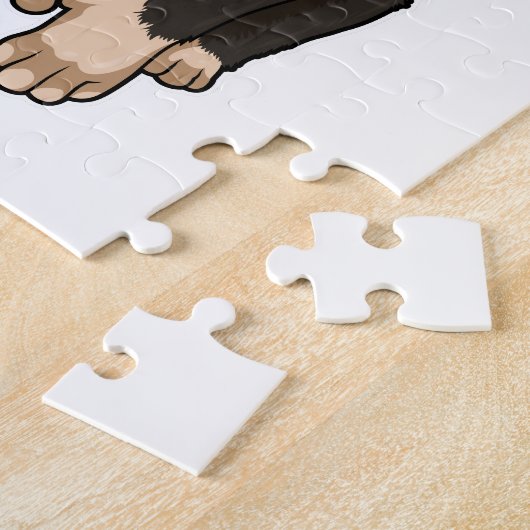 Affe als Polizeibeamter mit einheitlicher Puzzle (Seite)