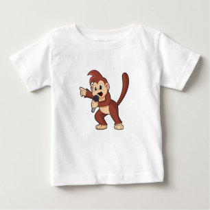 Affe als Sänger mit Mikrofon.PNG Baby T-shirt