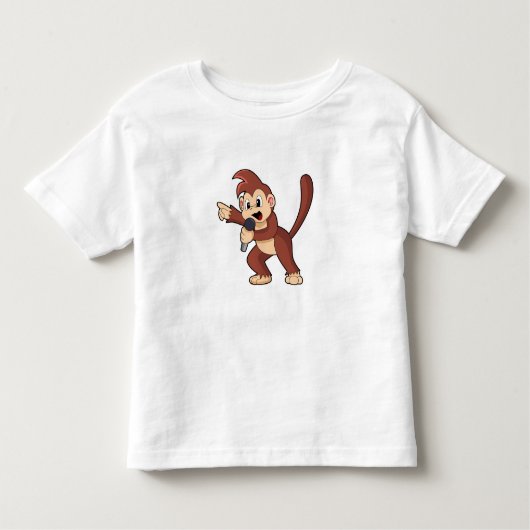 Affe als Sänger mit Mikrofon.PNG Kleinkind T-shirt (Vorderseite)