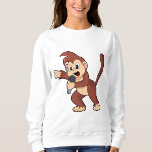 Affe als Sänger mit Mikrofon.PNG Sweatshirt