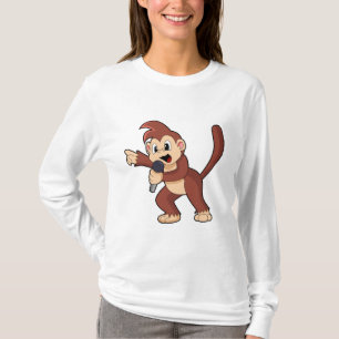 Affe als Sänger mit Mikrofon.PNG T-Shirt
