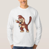 Affe als Sänger mit Mikrofon.PNG T-Shirt (Vorderseite)