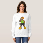 Affe als Sänger mit Mikrofon und Kopfhörer Sweatshirt (Vorne ganz)
