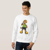 Affe als Sänger mit Mikrofon und Kopfhörer Sweatshirt (Vorne ganz)