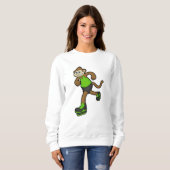 Affe als Skater mit Inline-Skaten Sweatshirt (Vorne ganz)