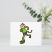 Affe als Skater mit Inline-Skates Postkarte (Stehend Vorderseite)