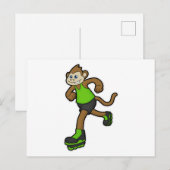 Affe als Skater mit Inline-Skates Postkarte (Vorne/Hinten)