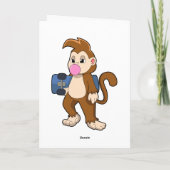 Affe als Skater mit Skateboard Karte (Rückseite)