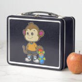 Affe als Skater mit Skateboard Metall Brotdose (Beispiel)