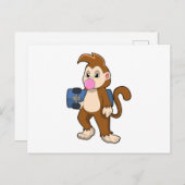 Affe als Skater mit Skateboard Postkarte (Vorne/Hinten)