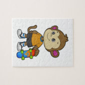 Affe als Skater mit Skateboard Puzzle (Horizontal)