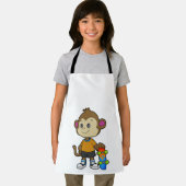 Affe als Skater mit Skateboard Schürze (Insitu)