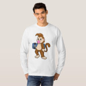 Affe als Skater mit Skateboard T-Shirt (Vorne ganz)