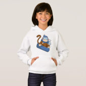 Affe als Snowboarder mit Sonowboard.PNG Hoodie (Vorne ganz)
