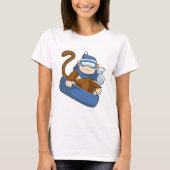 Affe als Snowboarder mit Sonowboard.PNG T-Shirt (Vorderseite)