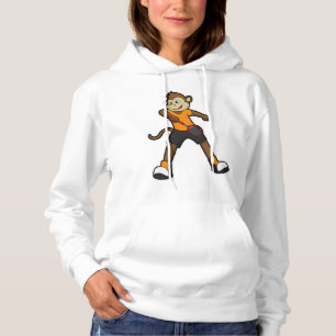 Affe als Tennisspieler mit Tennisschläger Hoodie