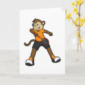 Affe als Tennisspieler mit Tennisschläger Karte (Gelbe Blume)