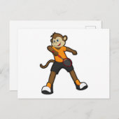 Affe als Tennisspieler mit Tennisschläger Postkarte (Vorne/Hinten)