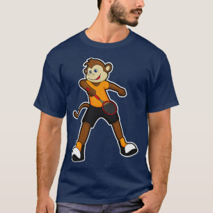 Affe als Tennisspieler mit Tennisschläger T-Shirt