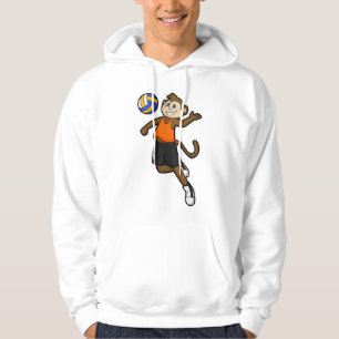 Affe als Volleyballspieler mit Volleyball Hoodie