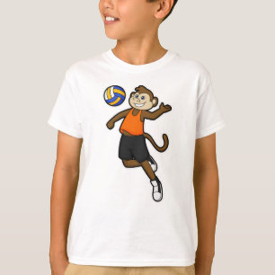 Affe als Volleyballspieler mit Volleyball T-Shirt