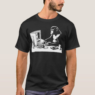 Affe am Computer T-Shirt