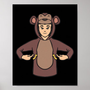 Affe ASL Hand Gesture Deaf Hörverlust Ausblicke Poster
