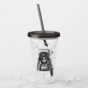 Affe-Astronaut   addieren Ihren Namen Acryltrinkbecher