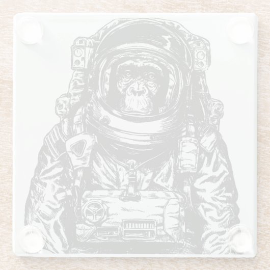 Affe-Astronaut Glasuntersetzer (Rückseite)
