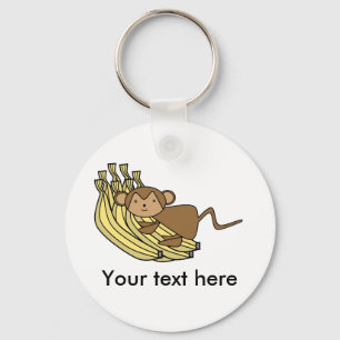 Affe auf Bananen Schlüsselanhänger