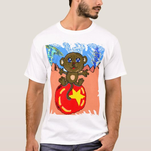 Affe auf dem Ball T-Shirt (Vorderseite)