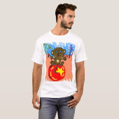 Affe auf dem Ball T-Shirt (Vorne ganz)