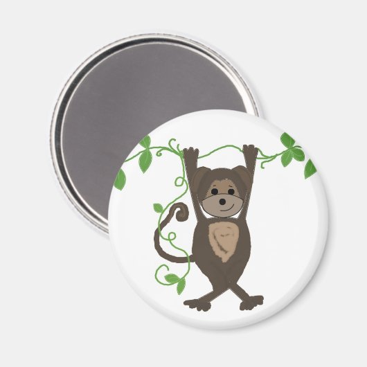 Affe auf den Reben Magnet (Vorderseite/Rückseite)