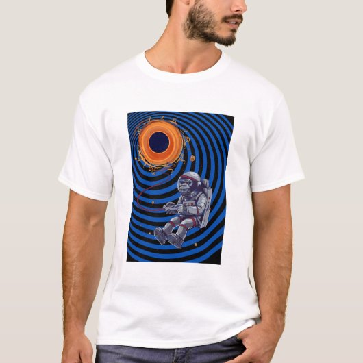 Affe auf der Raumflyine T-Shirt (Vorderseite)