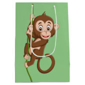 Affe auf der Weinbaubeutel Mittlere Geschenktüte (Rückseite)