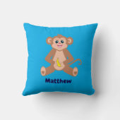 Affe auf einem Azure Blue Cushion Kissen (Rückseite)