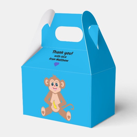 Affe auf einem "Blue Background"-Feld Geschenkschachtel (Vorderseite)