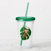 Affe auf einem Vine Design Acrylic Tumbler Acryltrinkbecher (Rückseite)