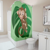 Affe auf einem Vine Design Duschvorhang (Beispiel)