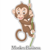 Affe auf einem Weinbaukleber Aufkleber (Vorderseite)