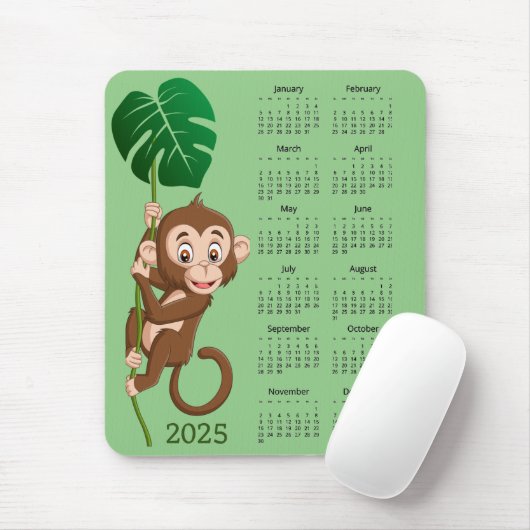 Affe auf einem Weinberg 2025 Calendar Mousepad (Mit Mouse)