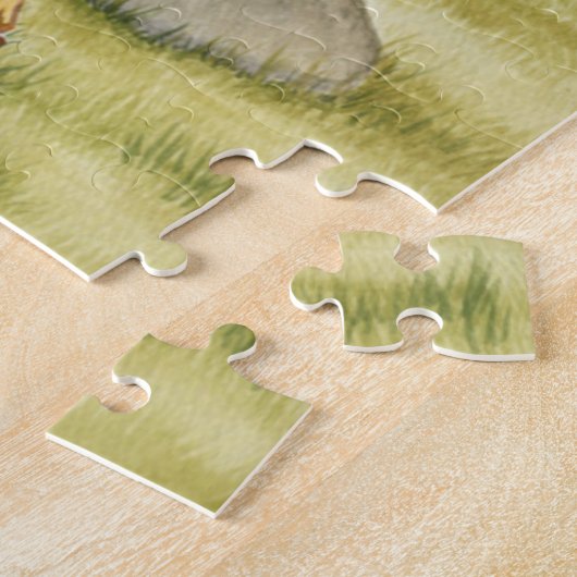 Affe auf einer Giraffenlandschaft Puzzle (Seite)