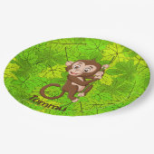 Affe auf einer Tafel für das Weinbaupapier Pappteller (Schrägansicht)