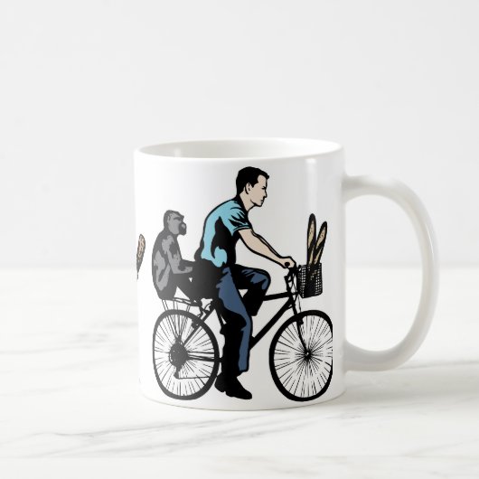 Affe auf Fahrrad Kaffeetasse (Rechts)