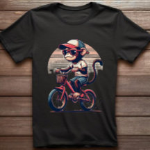 Affe auf Fahrrad-T - Shirt