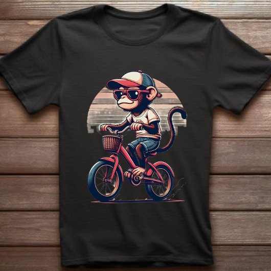Affe auf Fahrrad-T - Shirt