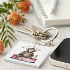 Affe auf Frisiertisch Schlüsselanhänger