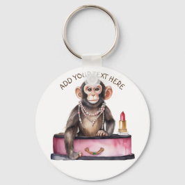 Affe auf Frisiertisch Schlüsselanhänger